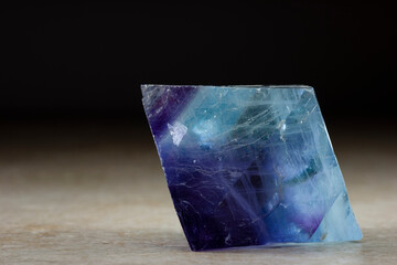 flourite crystal polished to the shape of octahedron