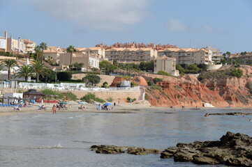 Playa de Aguamarina beach in Orihuela Costa. Spain