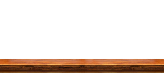 Wooden tabletop isolated on white background Empty rustic wood table,For montage product display or...