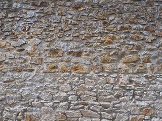 Wall of stones in the west of France. Loire Atlantique departement, april 2020