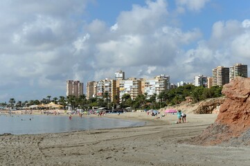 Playa de Campoamor beach in Orihuela Costa. Spain