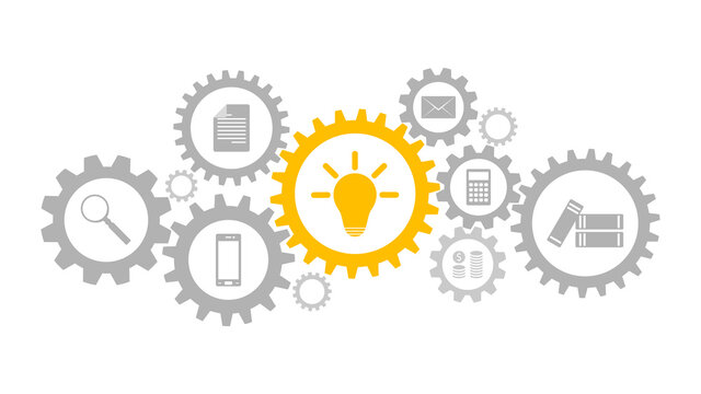 The idea as the beginning of the workflow. Vector illustration