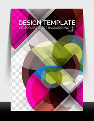 A4 flyer annual report circle design, vector background print template