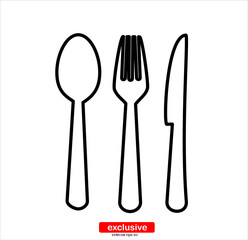 spoon and fork icon.Flat design style vector illustration for graphic and web design.