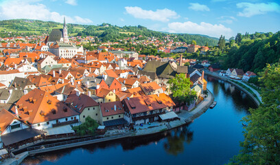 Fototapeta na wymiar View over the old Town of Cesky Krumlov, Czech Republic 