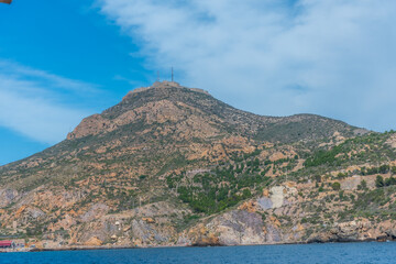 Castle of San Julian on a hill at Cartagena, Spain