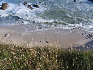 The granit coast at le Pouliguen in the south of Brittany, France in may 2020.