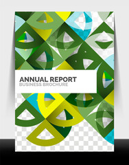 Business flyer annual report, circle and triangle shapes modern design