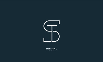 Alphabet letters icon logo ST or TS