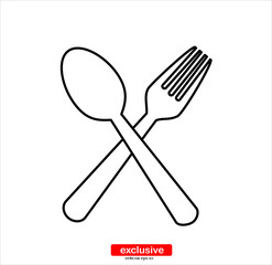 spoon and fork icon.Flat design style vector illustration for graphic and web design.