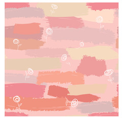 Flowers on the Shades of pink seamless pattern