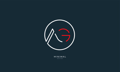 Alphabet letters icon logo AG