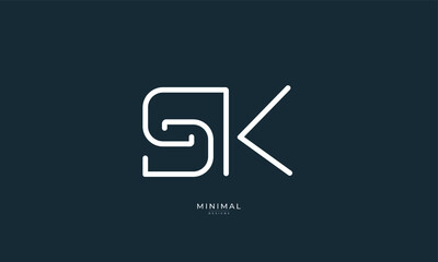 Alphabet letters icon logo SK