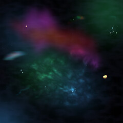 Deep space. Starry outer space. Colorful, space, night starry sky.