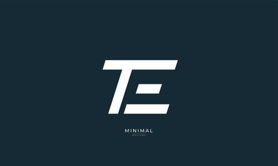 Alphabet letters icon logo TE