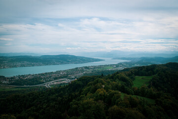 Fototapeta premium The view from a high place in Zurich