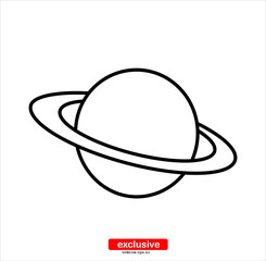 space and planet icon.Flat design style vector illustration for graphic and web design.