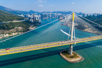 Top view of Ting Kau bridge