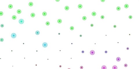 Light Multicolor vector doodle template with flowers.