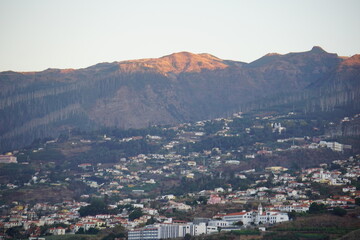 Fototapeta na wymiar Sunrise, clouds, Funchal. October 2019.