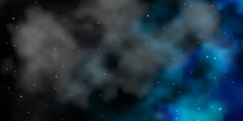 Fototapeta premium Light BLUE vector background with small and big stars. Shining colorful illustration with small and big stars. Design for your business promotion.
