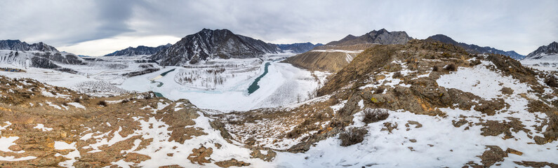 The confluence of Chuya and Katun rivers