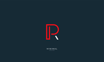 Alphabet letters icon logo PR