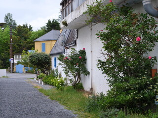 French houses at le Pouliguen a small city right near the sea. (may 2020)