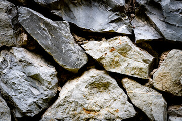 Wall of rocks close up