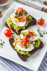Toast with avocado and egg