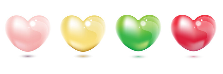 3d Realistic Colourful Balloons collection. Holiday illustration of flying glossy balloons. Isolated on white background. Vector Illustration.