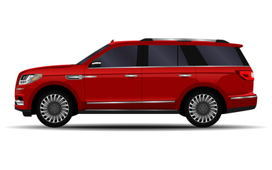 realistic SUV car. side view.