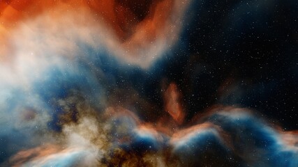 abstract nebula in space, multi-colour nebula 3d render © Aleksandr