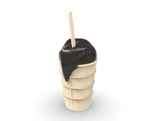 3d image of Pedestal ice cream in a Cup 006