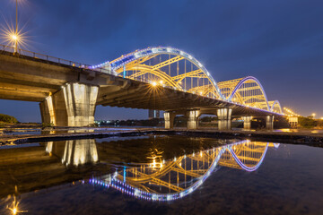 light bridge over the river