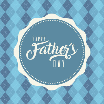 Seal stamp in front of pattern background of fathers day vector design