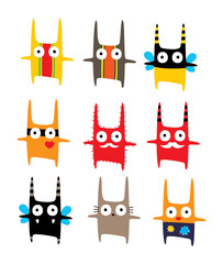 cute bunny monster vector collection