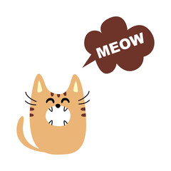 little cute cat vector