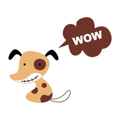 cute wow puppy dog vector