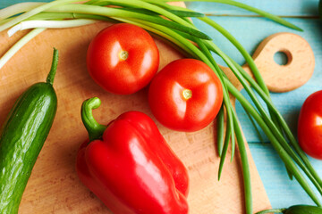 Fresh vegetables on a cutting board