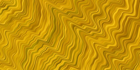 Dark Yellow vector pattern with curves. Bright illustration with gradient circular arcs. Design for your business promotion.