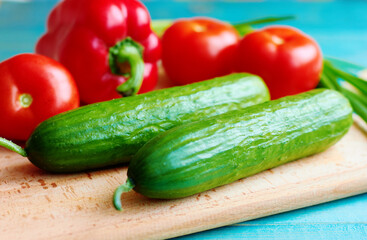 Fresh vegetables on a cutting board