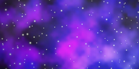 Naklejka na ściany i meble Dark Purple, Pink vector background with colorful stars. Blur decorative design in simple style with stars. Theme for cell phones.