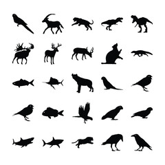 
Filled Icons Of Animals 
