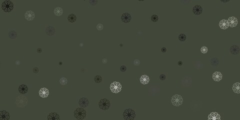 Light Gray vector doodle template with flowers.