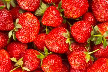 Close-up of fresh ripe strawberries.Berries background.Macro of juicy berries.
