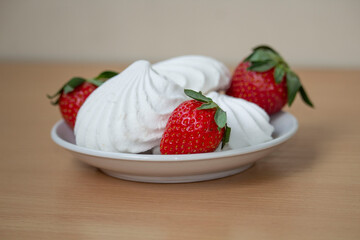 strawberries and marshmallow