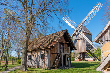 Fototapeta na wymiar Bockwindmühle in Rethem (Aller), Landkreis Heidekreis, Niedersachsen, Deutschland