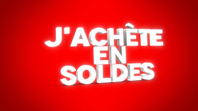 j'ach&egrave;te en soldes 3D fond rouge
