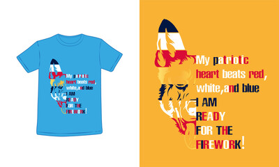 American Patriotic Dog Tshirt Men's America Shirts for Men 4th of July Shirt Independence Day